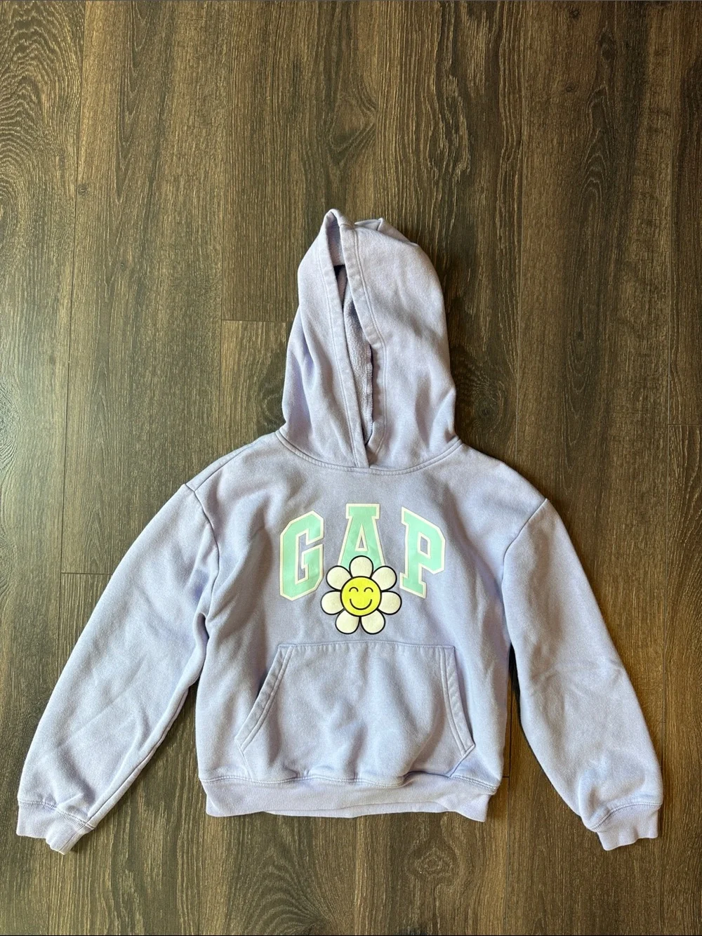 GAP Lavender Hoodie with Smiling Daisy Logo